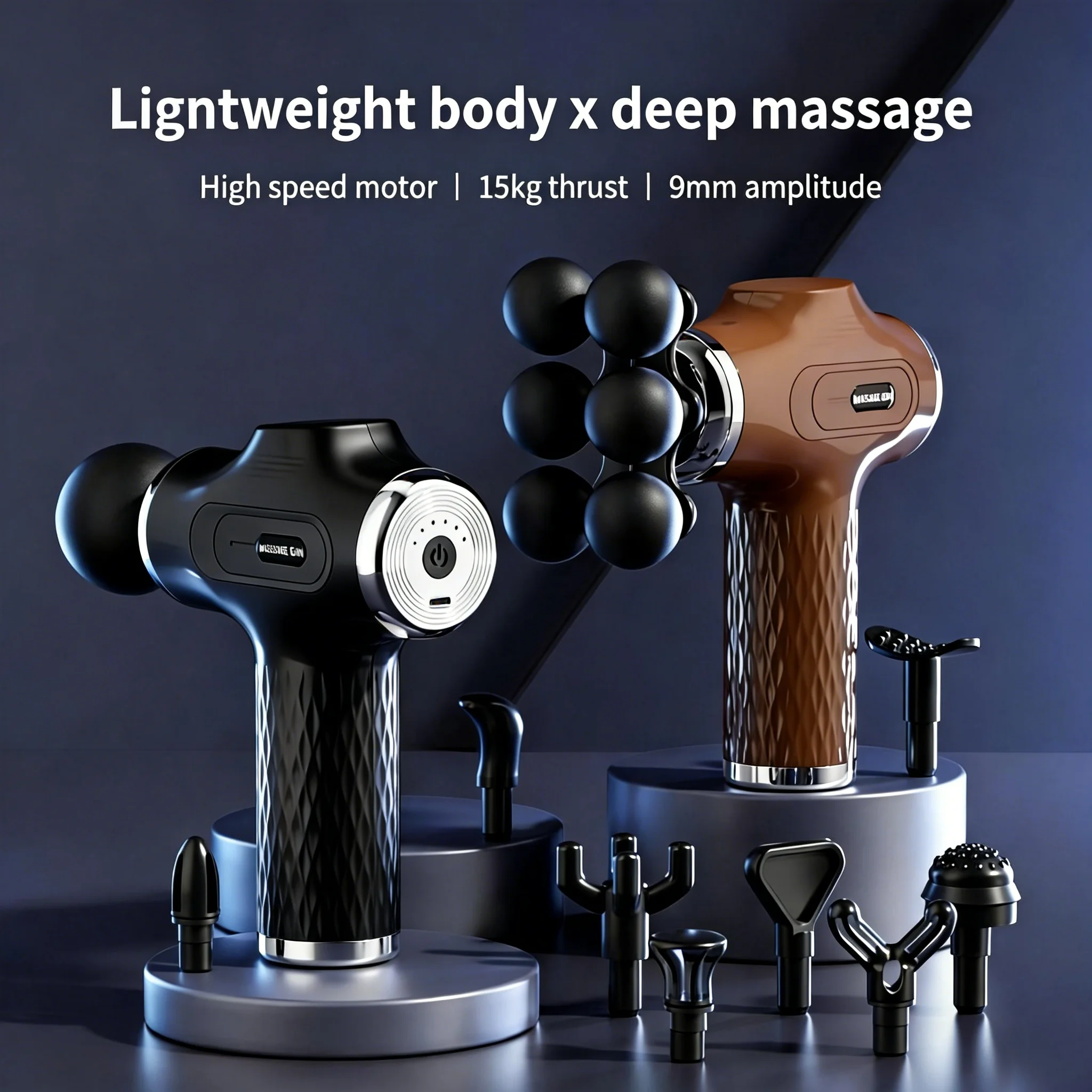 Health Wellness Massage - 10ヘッドマッサージガン、筋肉弛緩用電動振動筋膜ガン、体をリラックスさせ、マッサージするためのハンドヘルドマッサージ器