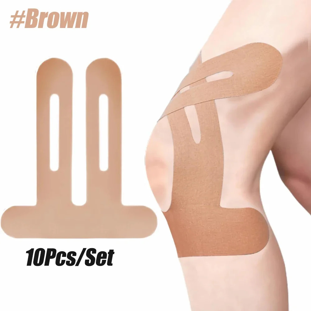 Sports Taping Precut - 膝用キネシオロジーテープ、防水＆伸縮性、通気性のある膝用テープ、アスレチックテープ、ランニング時のサポートと安定性を提供します