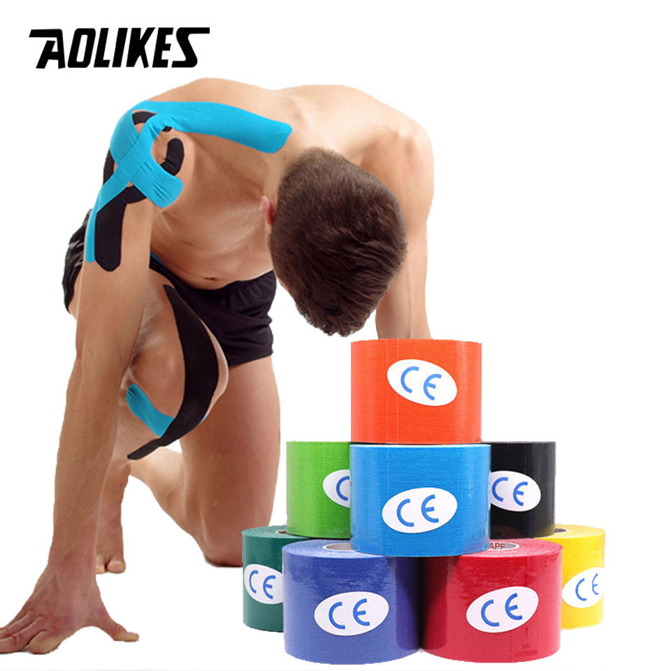 Sports Taping Precut - AOLIKES 2 サイズキネシオロジーテープ通気性防水運動回復スポーツテープフィットネステニス膝筋肉痛緩和