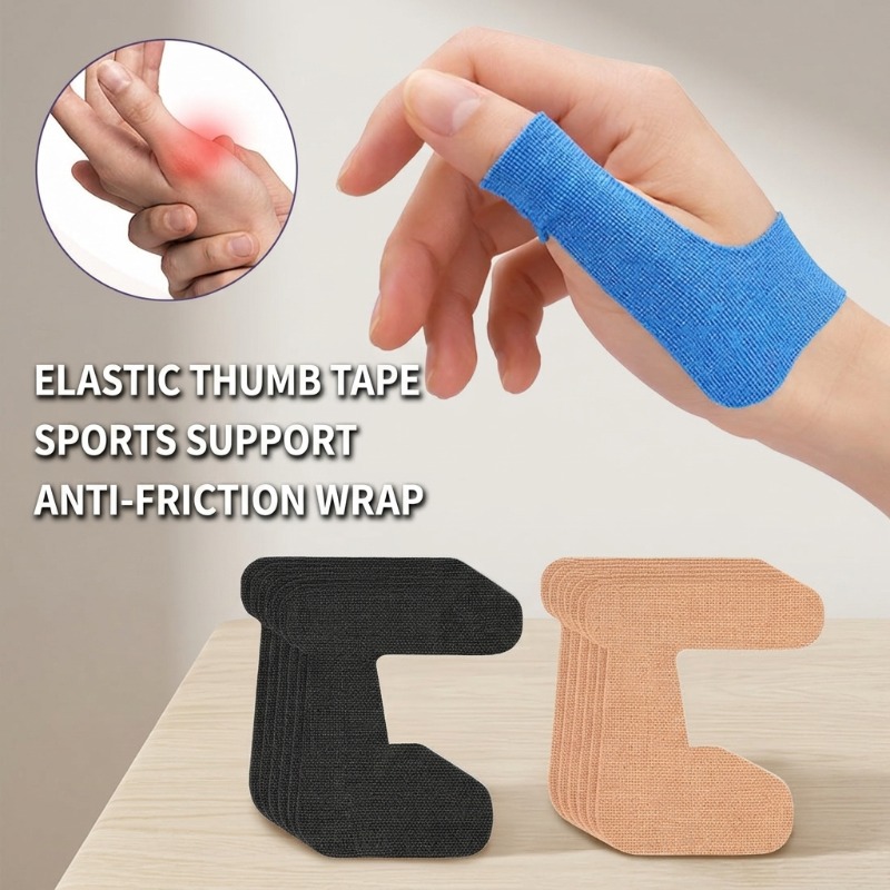 Sports Taping Precut - プレカット弾性サムテープ、サポート用スポーツ包帯、摩擦防止、キネシオロジーテープ、粘着ラップ