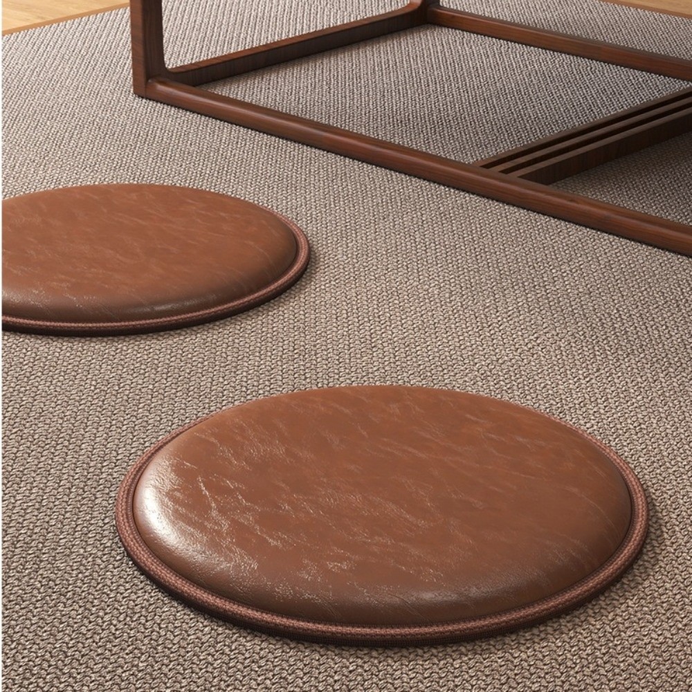 Meditation Cushion Zafu - Zafu 厚い革クッションソフト滑り止めラウンドシッティングシートパッド 35/40 センチメートル防水ダイニングチェアパッド瞑想