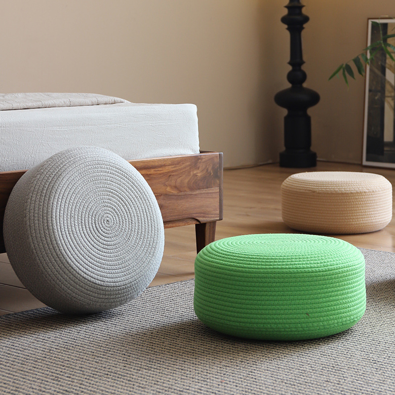 無地の厚手丸型フロアクッション、瞑想・座布団用座布団、多目的 - Meditation Cushion Zafu のレビューと価格