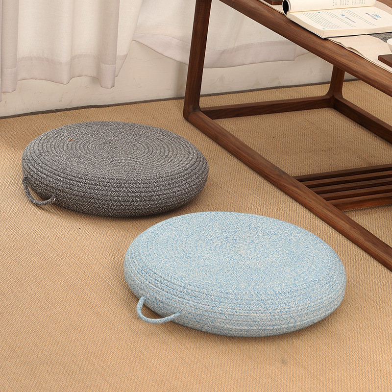 無地の厚手丸型フロアクッション、瞑想・座布団用座布団、多目的 - Meditation Cushion Zafu のレビューと価格
