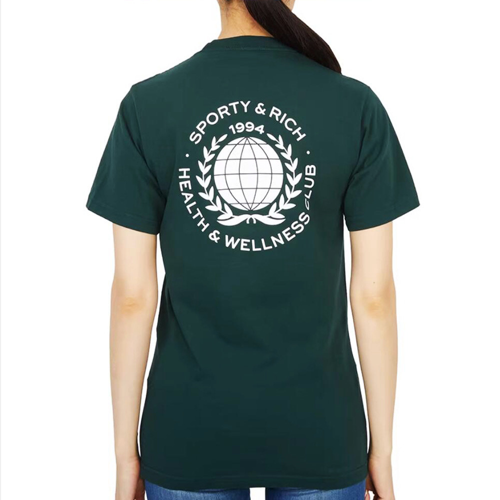 健康とウェルネスクラブの文字プリントダークグリーンTシャツ女 - Health Wellness Club のレビューと価格