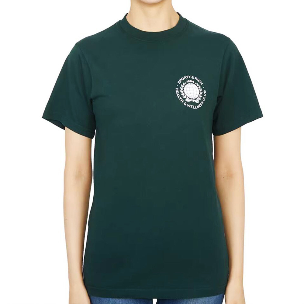 健康とウェルネスクラブの文字プリントダークグリーンTシャツ女 - Health Wellness Club のレビューと価格