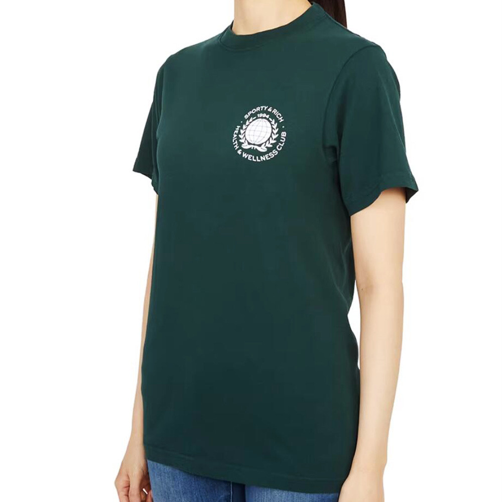 健康とウェルネスクラブの文字プリントダークグリーンTシャツ女 - Health Wellness Club のレビューと価格