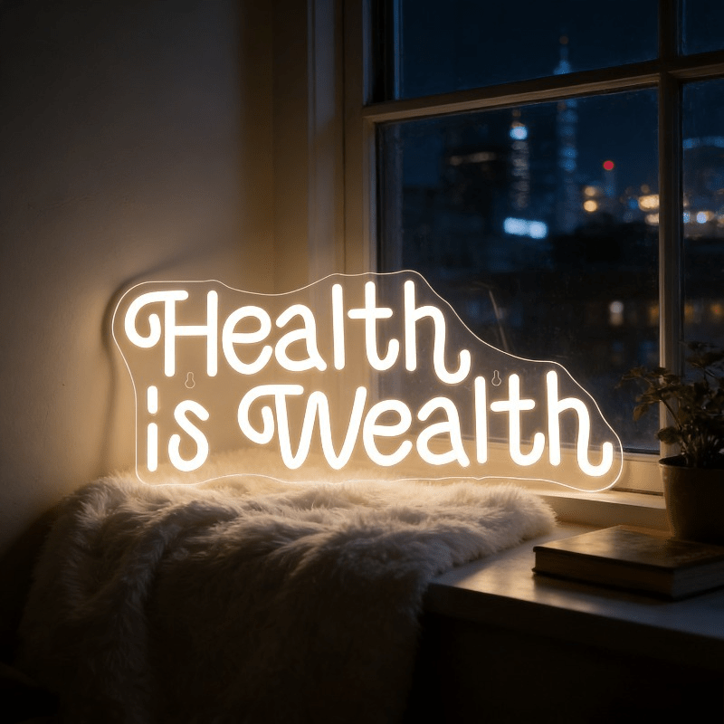 健康は富 ネオンサイン LED マーキーライト ホームジム装 - Health Wellness And Lifestyle のレビューと価格